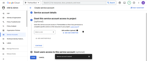 Selecting the Storage Object Viewer role